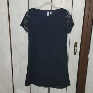 Tacera Navy Blue Lace Dress Size Small